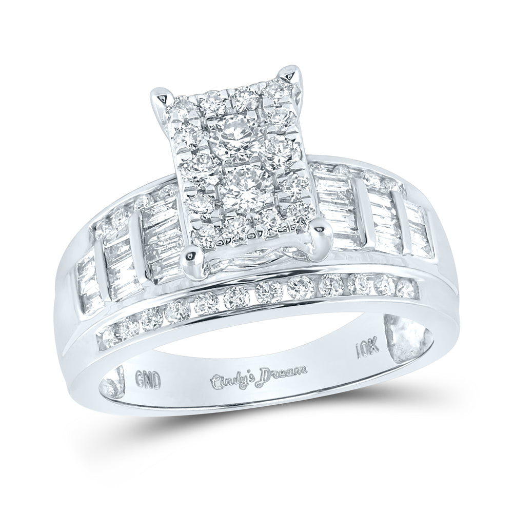 10Kt White Gold 7/8Ctw-Dia Cindy Ring-S6 (5.79 grams)