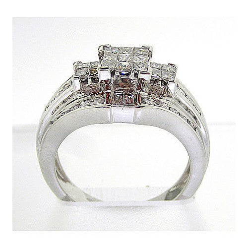 14Kt White Gold 1 Ct-Dia Cn Invisible Tessera Ring (5.9 grams)