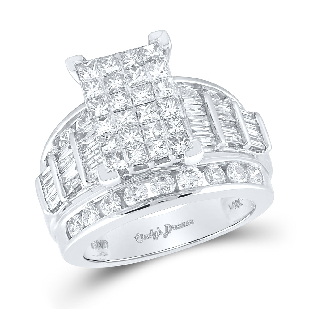 14Kt White Gold 3 Ct-Dia Cindy Ring-S11 (12.62 grams)