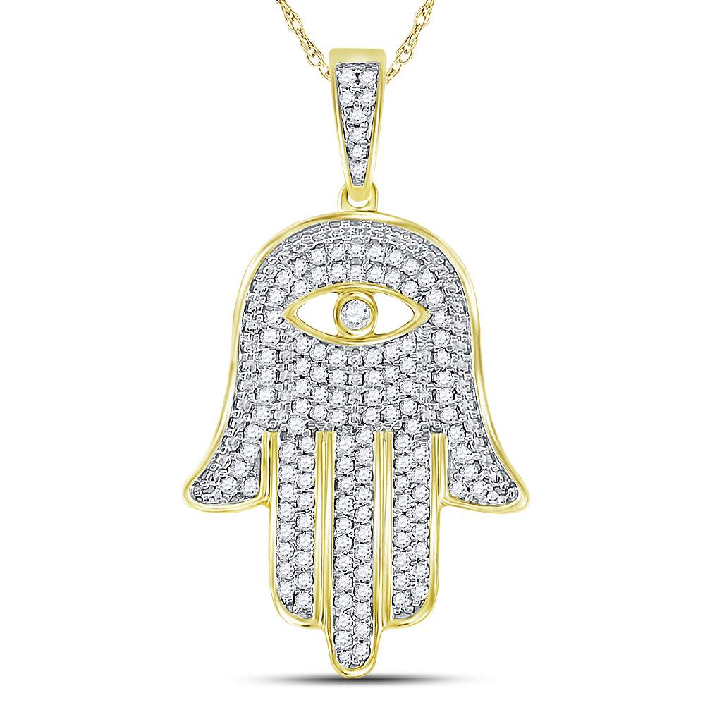 3/8Ctw Dia Cn Hamsa Mens Charm (3.81 grams)