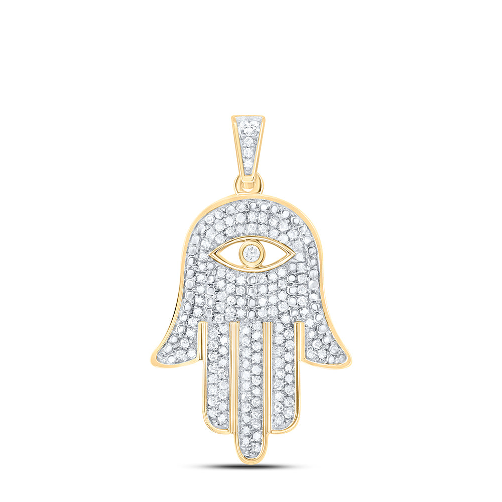 3/8Ctw Dia Cn Hamsa Mens Charm (3.81 grams)