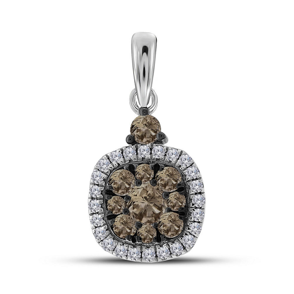 14Kt Rose Gold 1/2Ctw-Dia Natural Brown Pendant (1.39 grams)