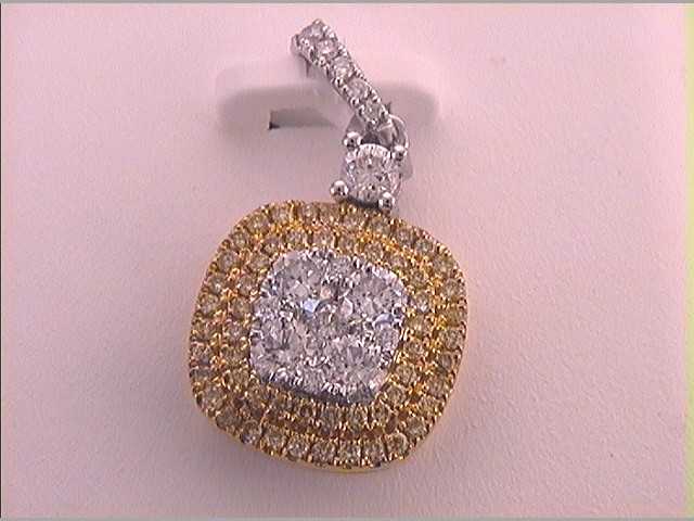 18Kt White Gold 3/4Ctw-Diamond Fashion Yellow Fashion Pendant (2.2 grams)