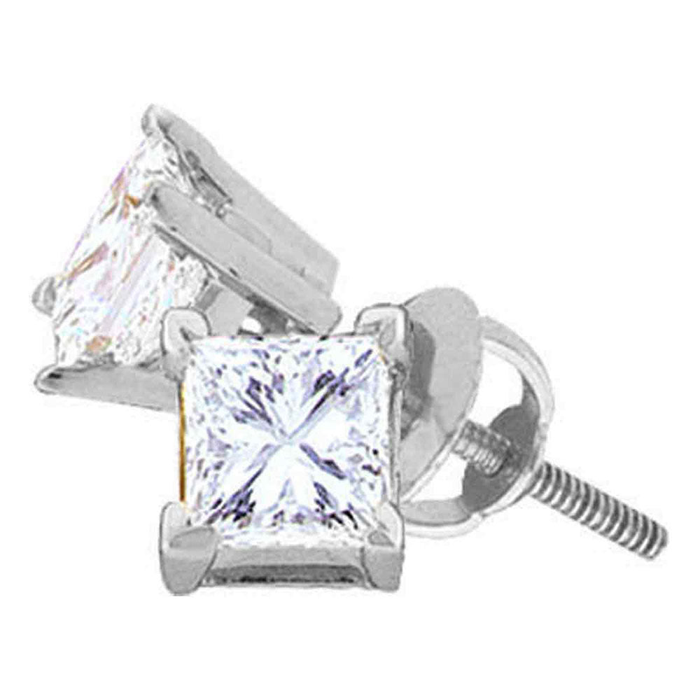 14Kt White Gold 5/8 Ctw Pri Diamond E/R (Prem) Solitaire Earring (0.45 grams)