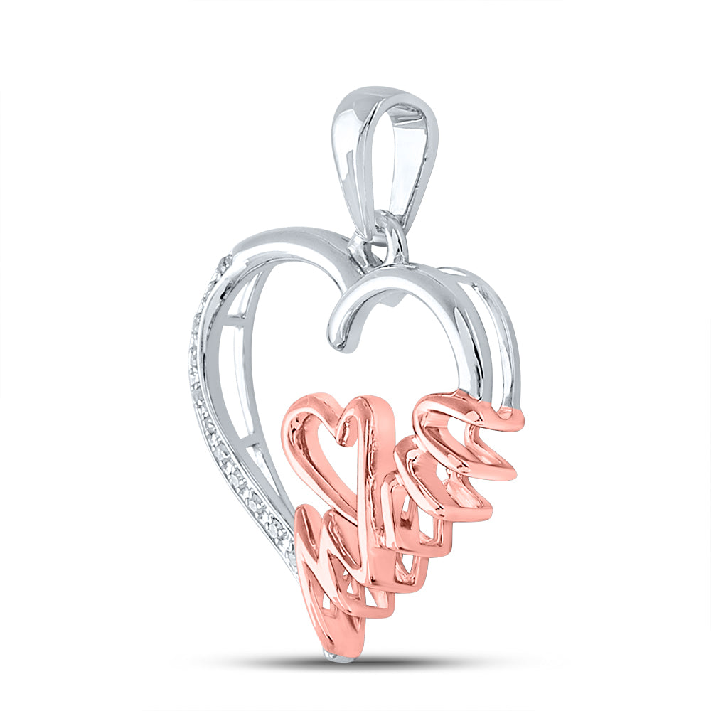 1/20Ct-Dia P3 Gift Heart 'Mom' Pendant (2.57 grams)