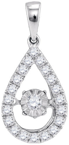 10Kt White Gold 1/3Ctw-Dia Twinkle Fashion Pear Pendant (1.08 grams)