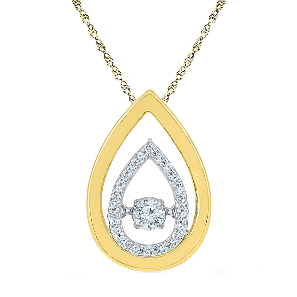 10Kt Two-Tone Gold 1/5Ctw-Dia Fashion Twinkle Pendant (1.97 grams)