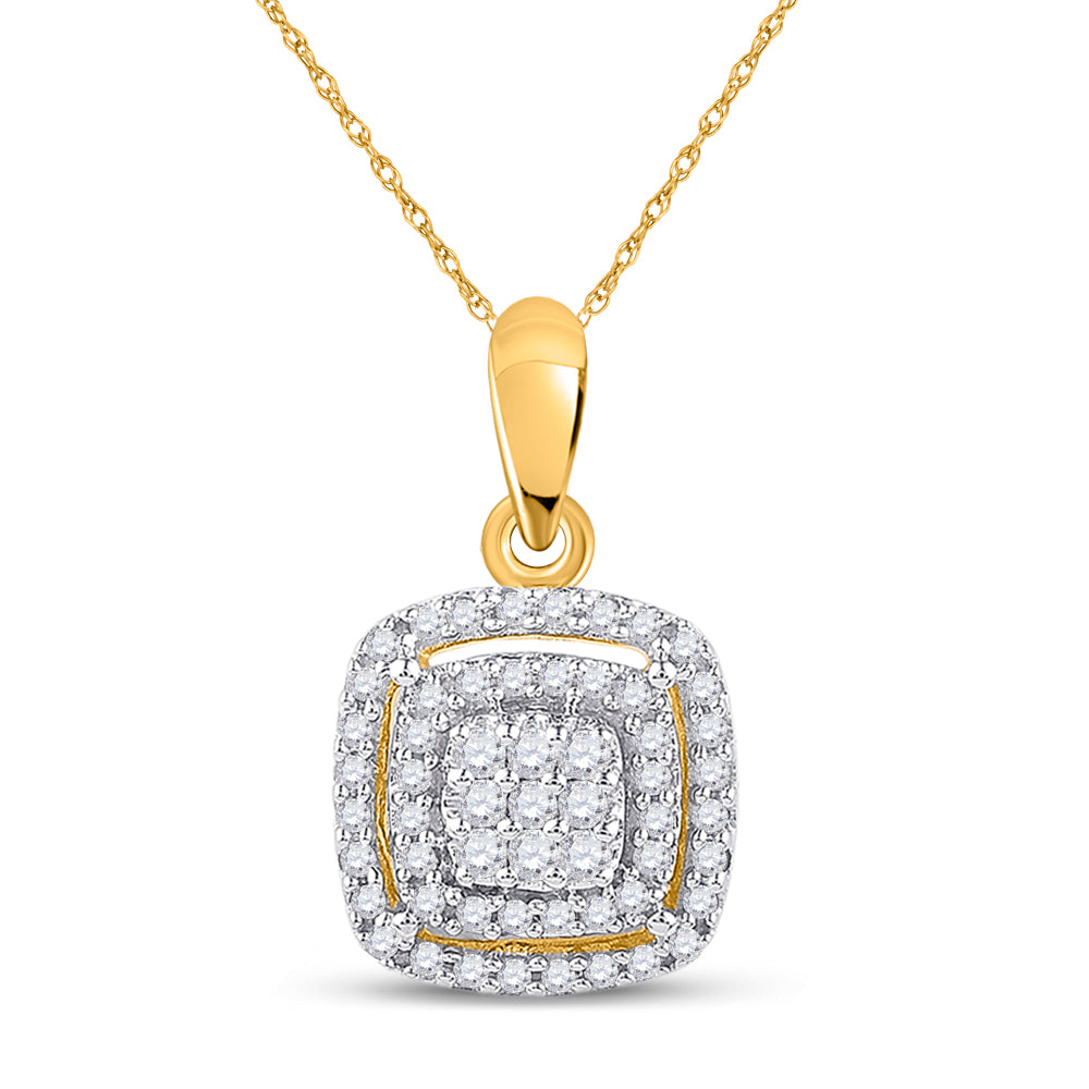 10Kt Yellow Gold 1/4Ctw-Dia Gift Cushion Pendant (1.65 grams)