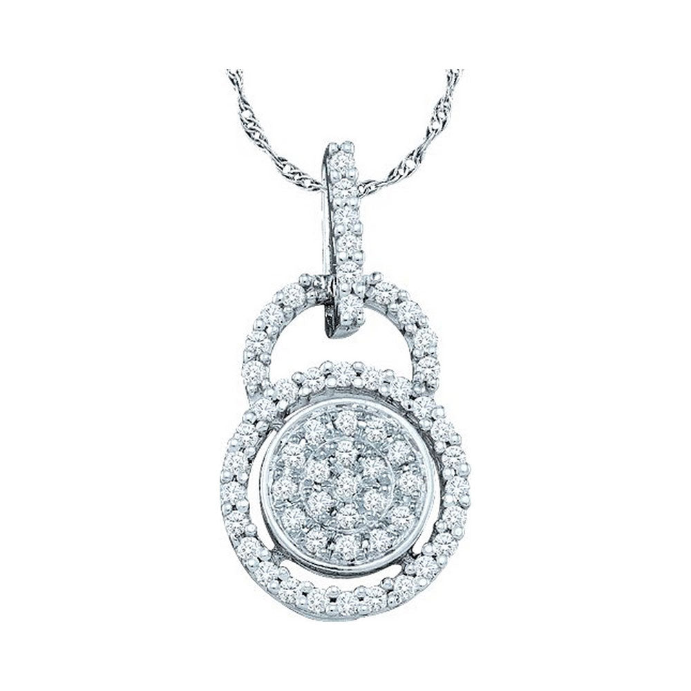10Kt White Gold 1/5Ctw-Dia Fashion Micro Pave Pendant (1.12 grams)