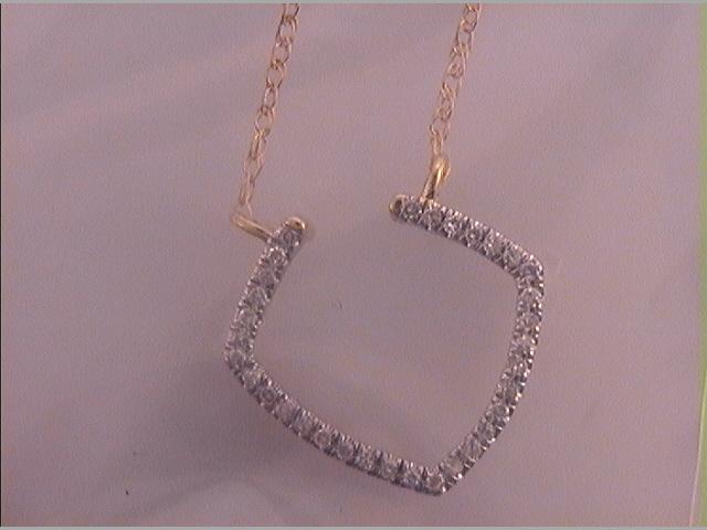 10Kt Yellow Gold 1/10Ctw-Diamond Fashion Necklace (0.66 grams)