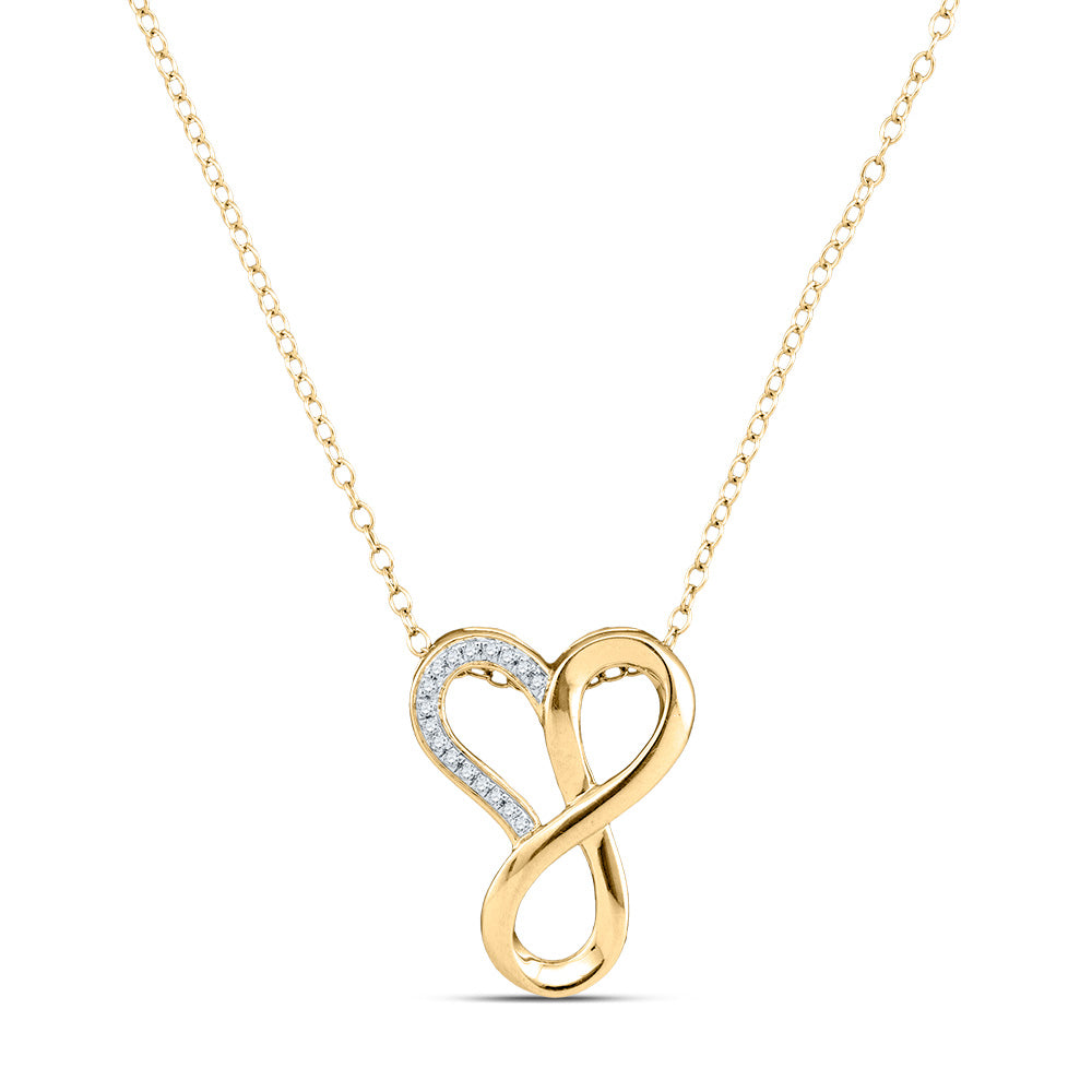 10Kt Yellow Gold 1/20Ctw-Dia Heart Fashion Necklace (1.85 grams)