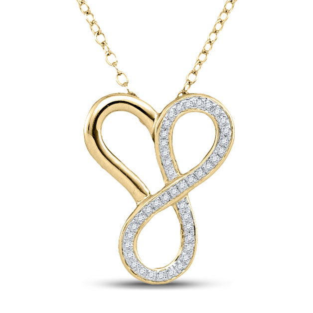 10Kt Yellow Gold 1/6Ctw-Dia Gift Heart Pendant (1.74 grams)
