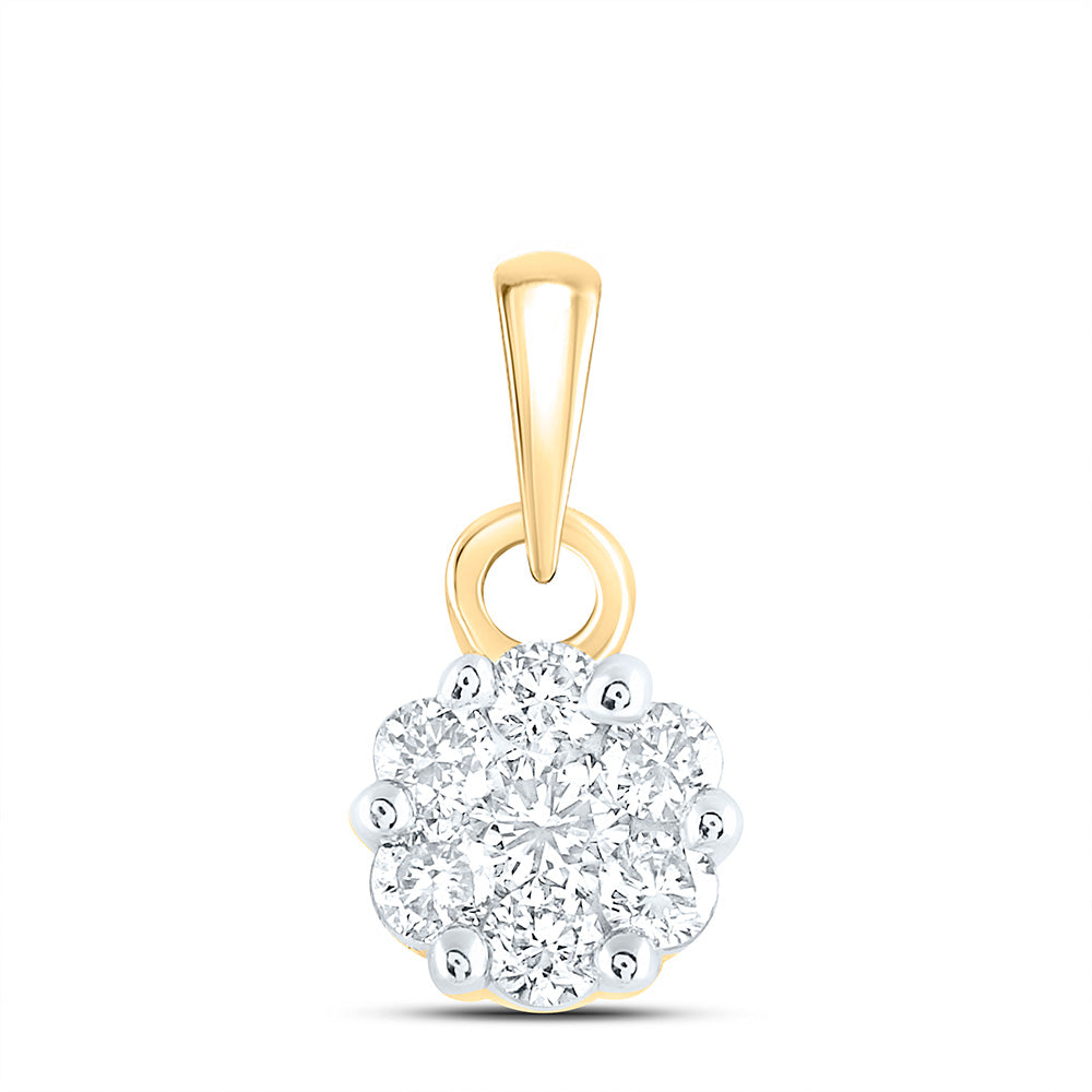 1/4Ct-Dia Cn Flower Fashion Pendant (0.95 grams)