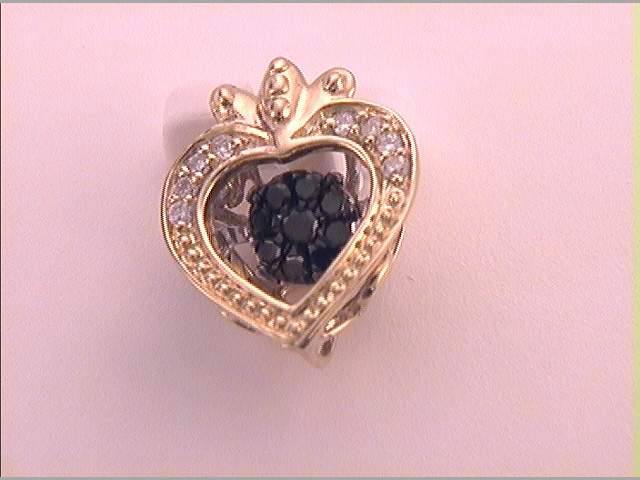 10Kt Yellow Gold 1/20Ctw-Diamond Heart Pendant (0.78 grams)
