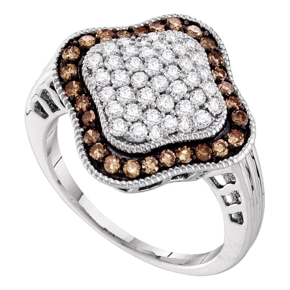 10Kt White Gold 1 Ct-Dia Fashion Brown Ring (2.85 grams)