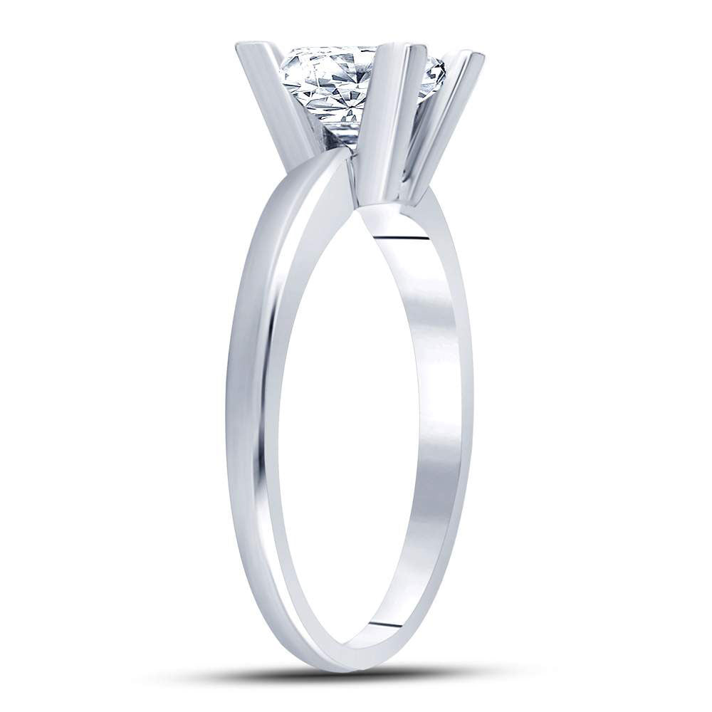 14Kt White Gold 1 Ct-(Sup) Princess Diam Solitaire Ring (2.73 grams)