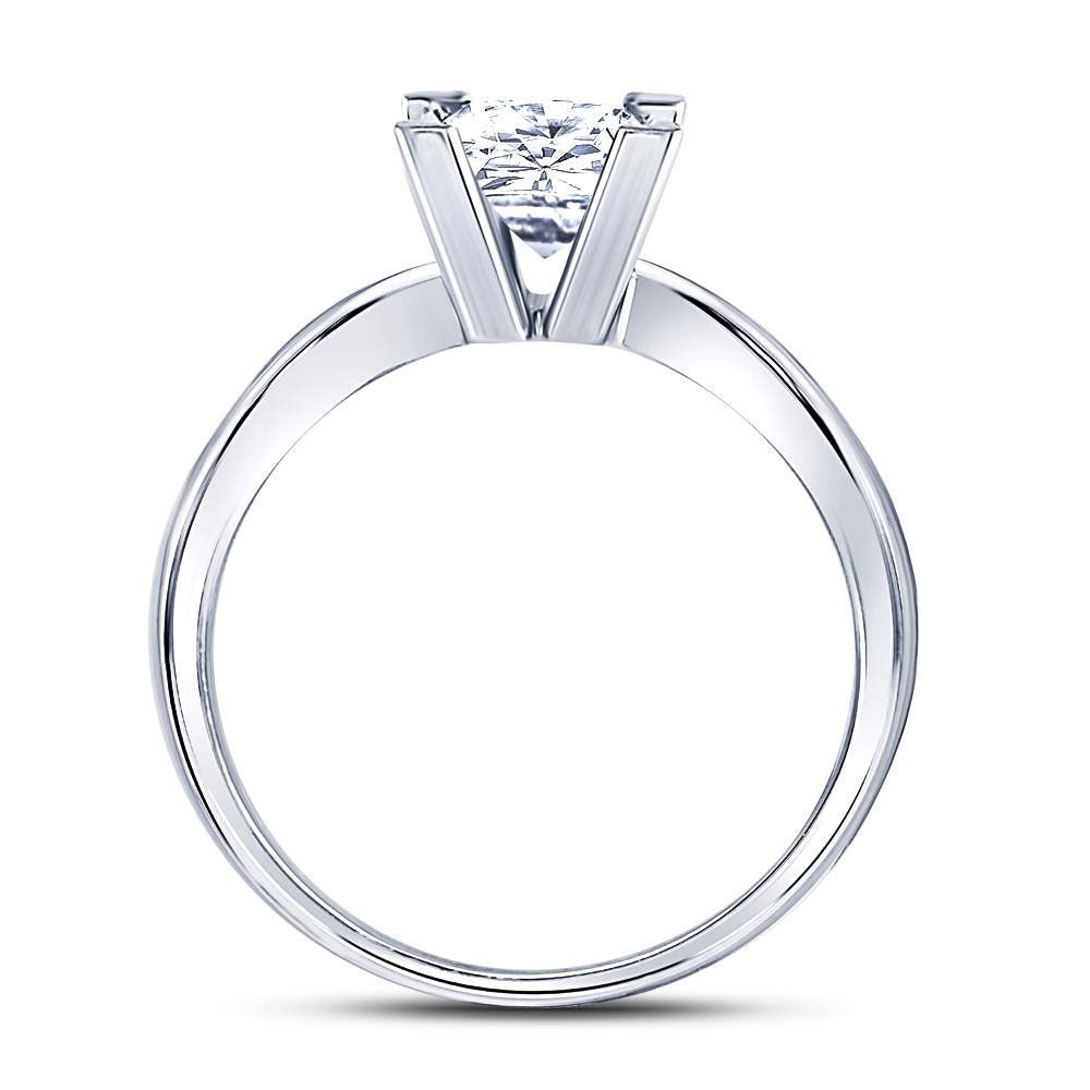 14Kt White Gold 1 Ct-(Sup) Princess Diam Solitaire Ring (2.73 grams)