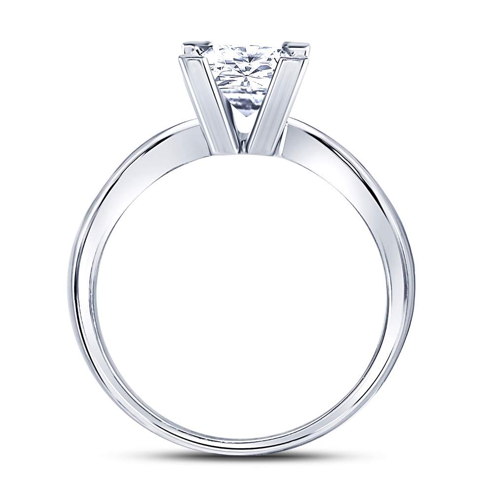 14Kt White Gold 1 Ct-(Sup) Princess Diam Solitaire Ring (2.73 grams)