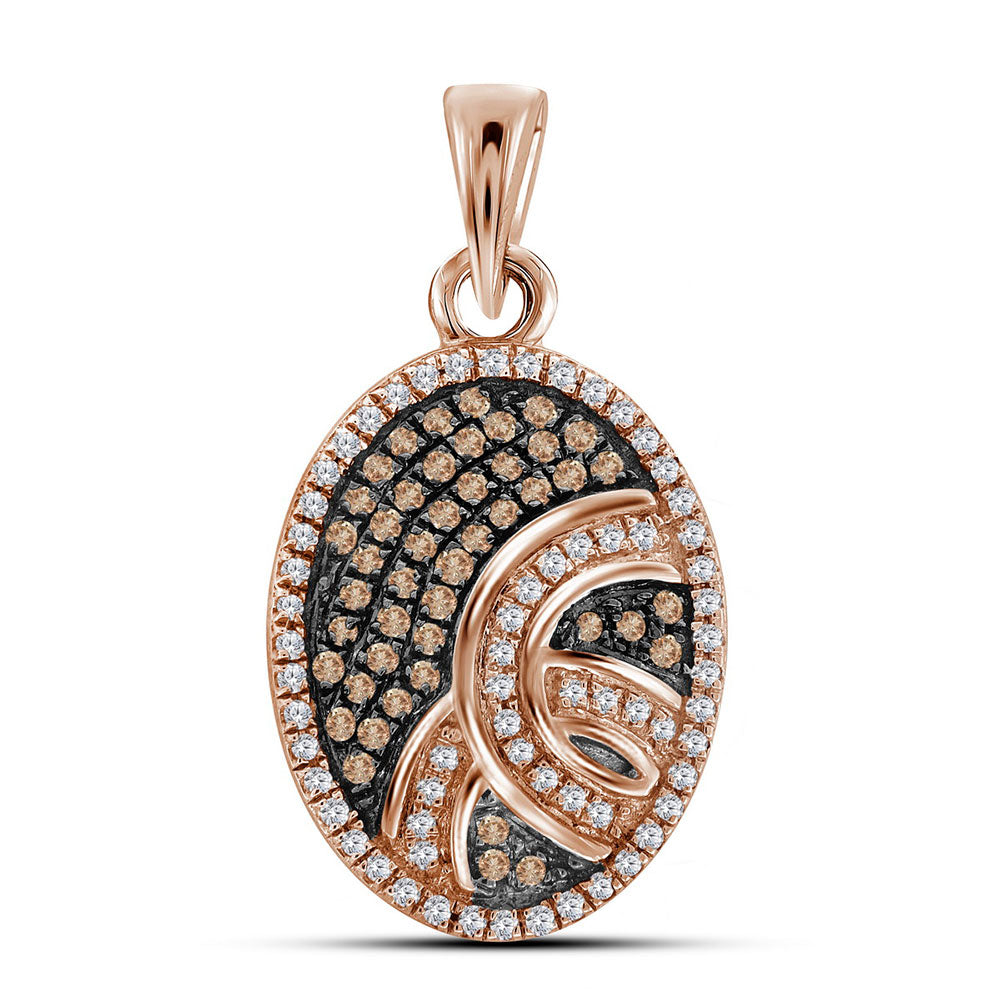 10Kt Rose Gold 1/4Ctw-Dia Fashion Red Pendant (1.15 grams)