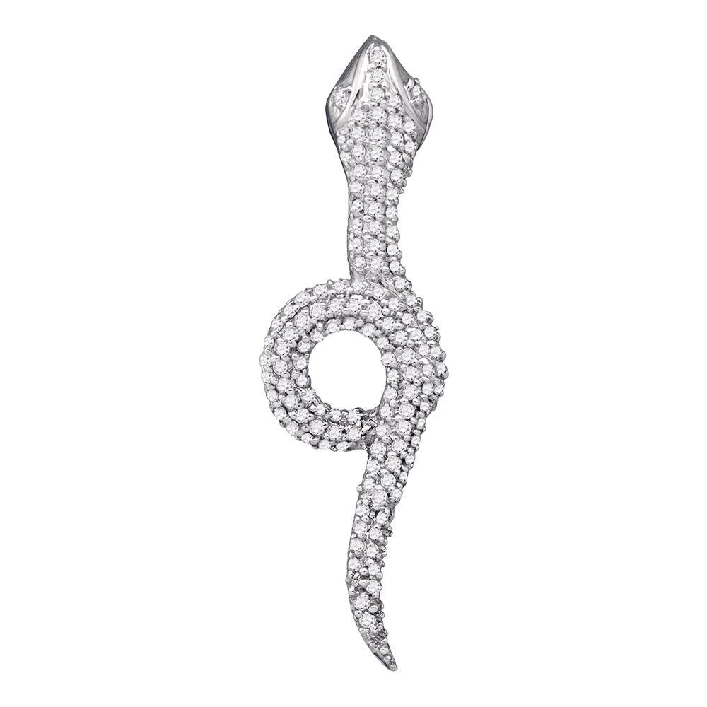 10Kt White Gold 3/8Ct-Dia Micro-Pave Pendant (2.07 grams)