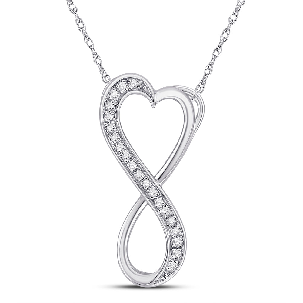 10Kt White Gold 1/10Ctw-Dia Gift Necklace (1.2 grams)
