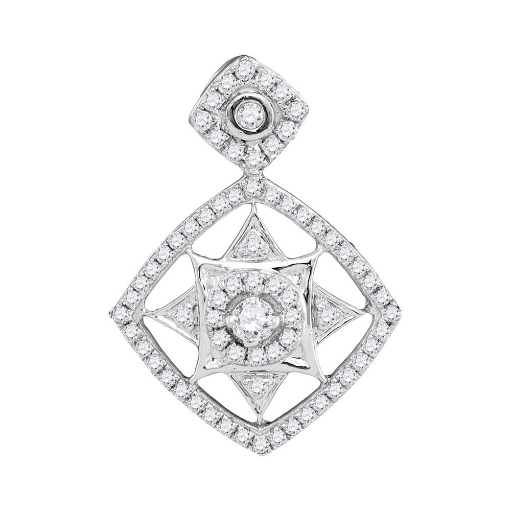 10Kt White Gold 1/2Ctw-Dia Fashion Pendant (1.76 grams)
