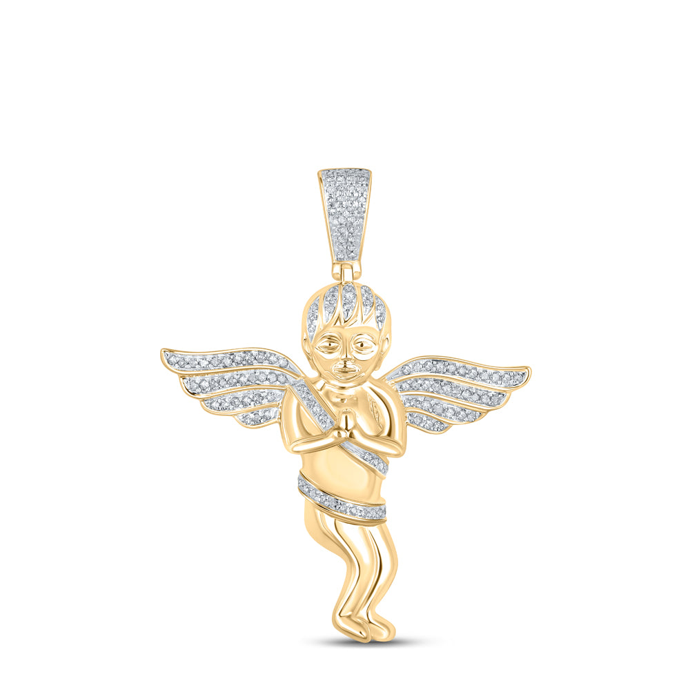 1/2Ctw-Dia P1P2 Angel Mens Pendant (8.35 grams)