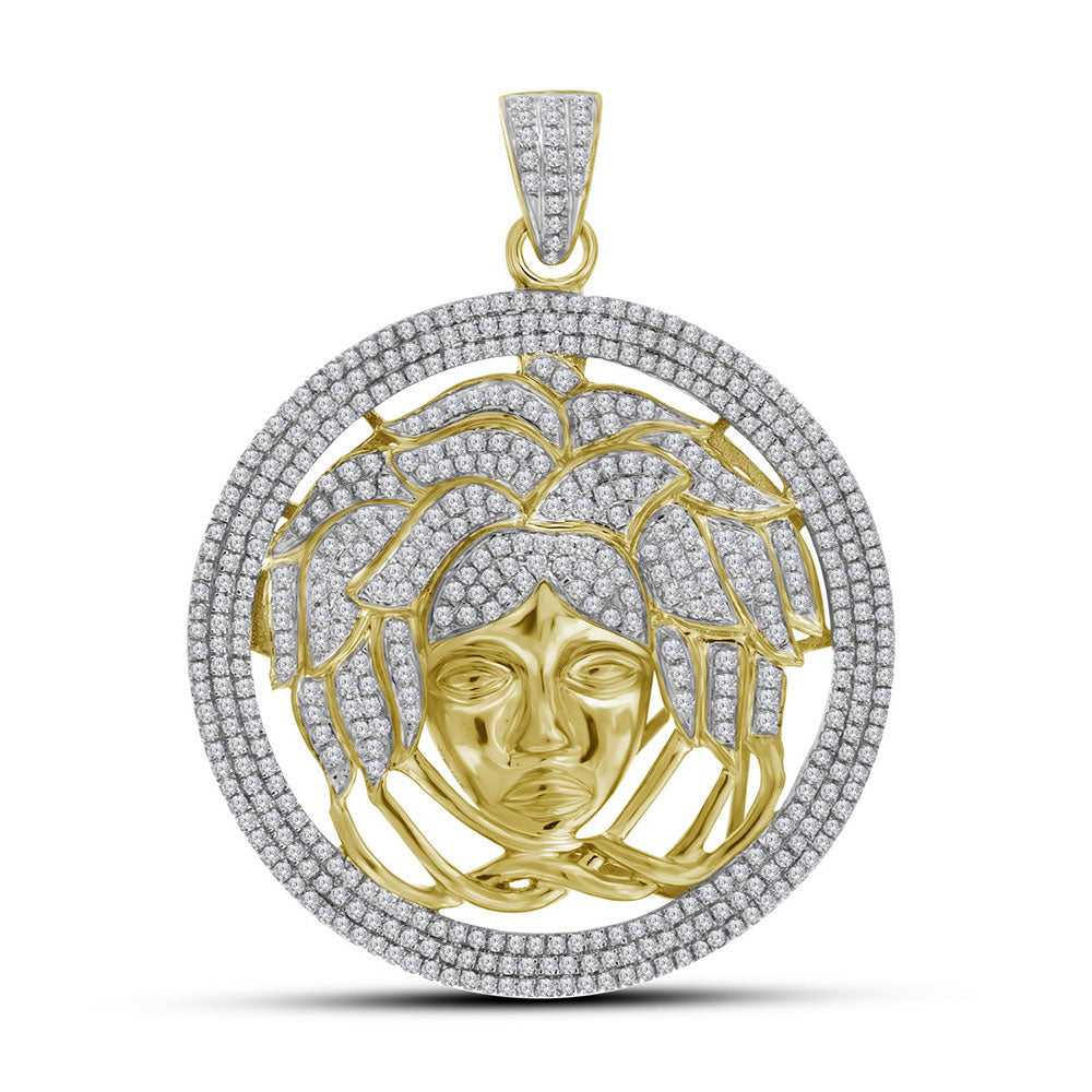 10Kt Yellow Gold 2 1/5Ctw-Dia Medusa Mens Charm (17.59 grams)