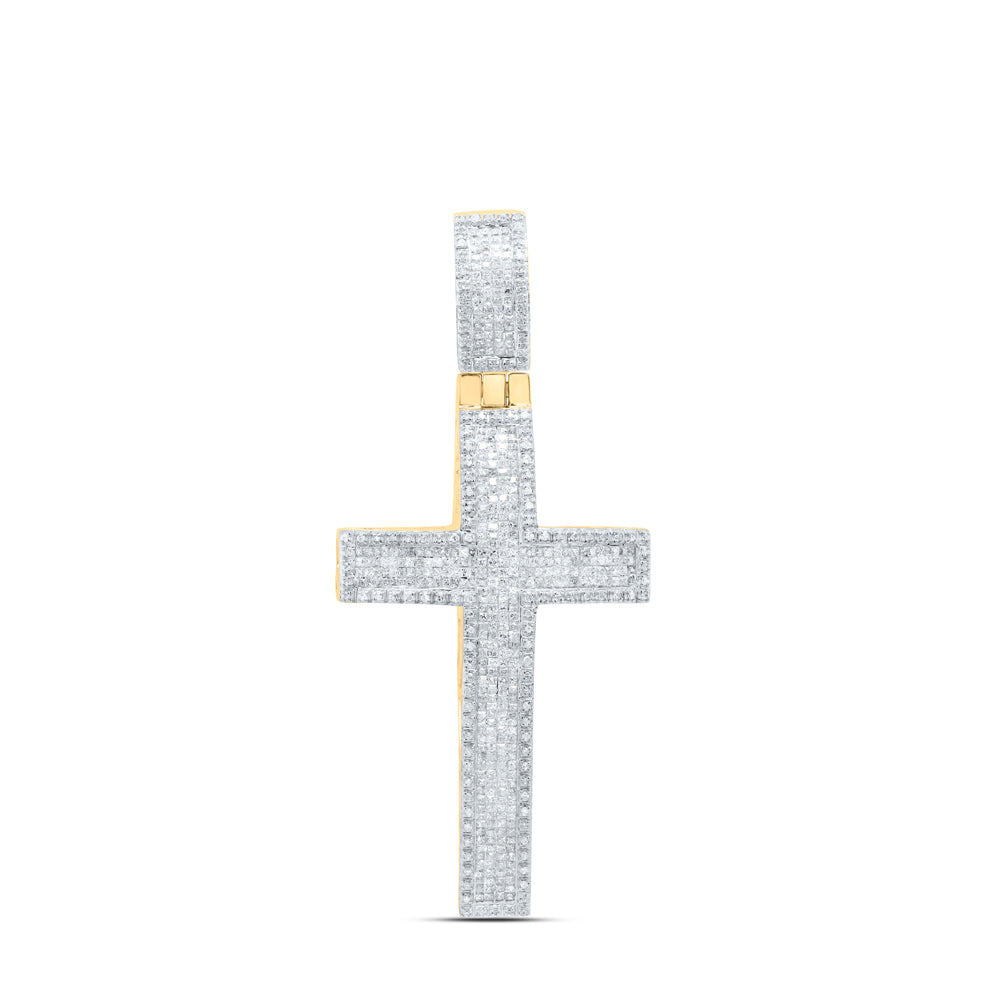 2 1/2Ct-Dia P1P2 Mens Cross Charm (11.07 grams)