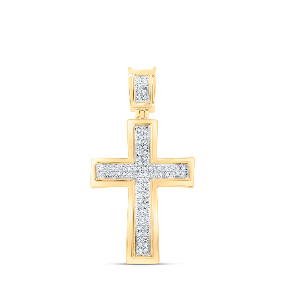 1/6Ct-Diamond P1P2 Mens Cross Charm (2.19 grams)