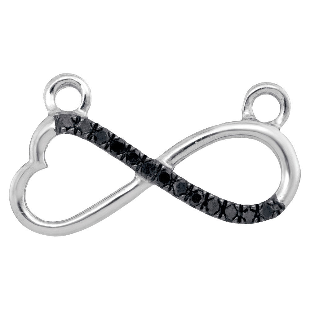 10Kt White Gold 1/12Ctw-Dia Gift Black Necklace (0.99 grams)