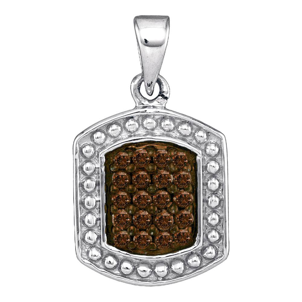10Kt White Gold 1/5Ctw-Dia Brown Micro-Pave Pendant (1.13 grams)