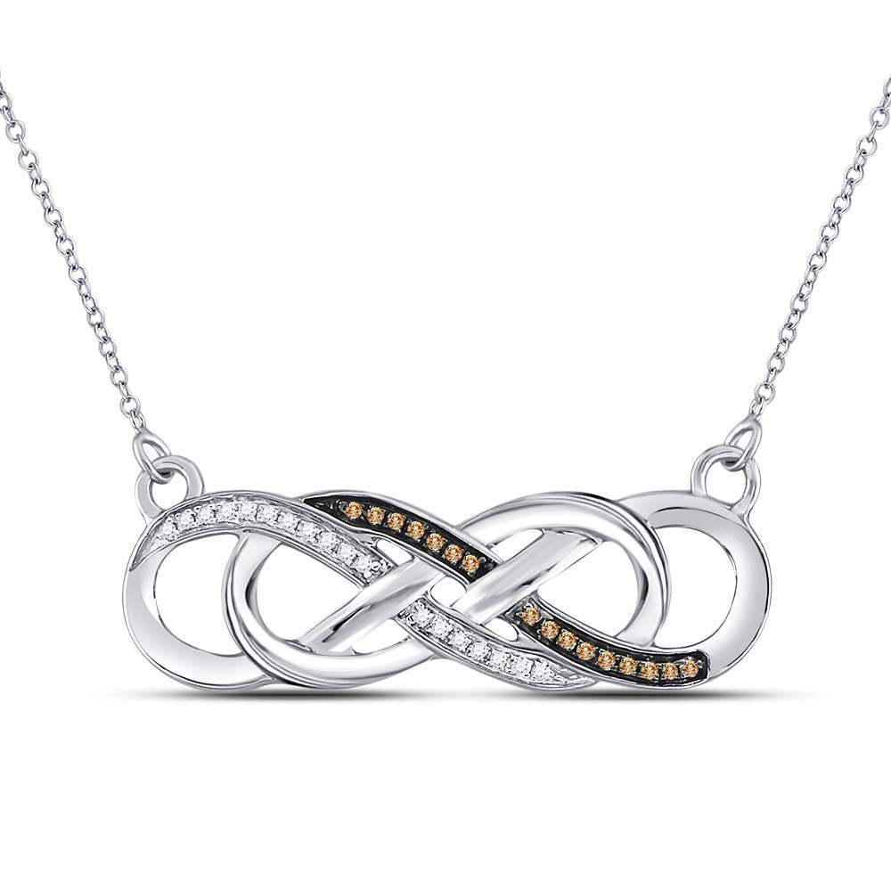10Kt White Gold 1/8Ctw-Dia Natural Brown Gift Necklace