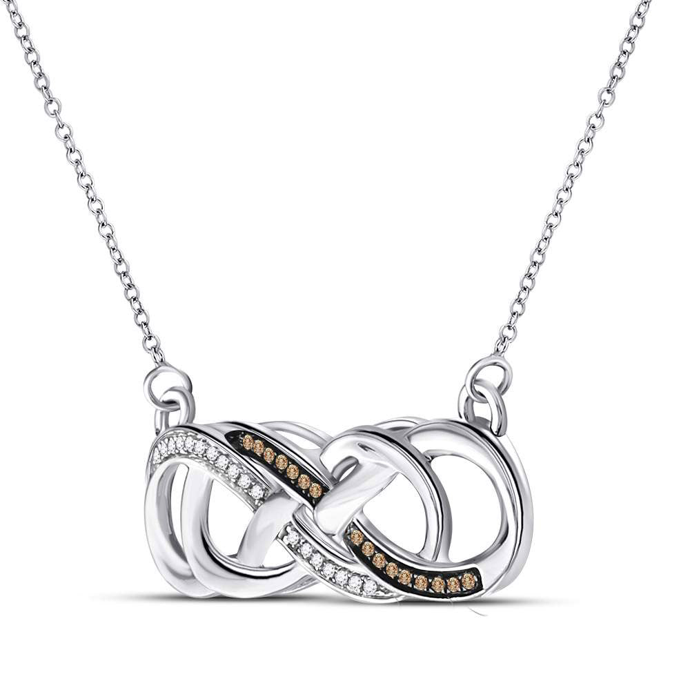 10Kt White Gold 1/8Ctw-Dia Natural Brown Gift Necklace