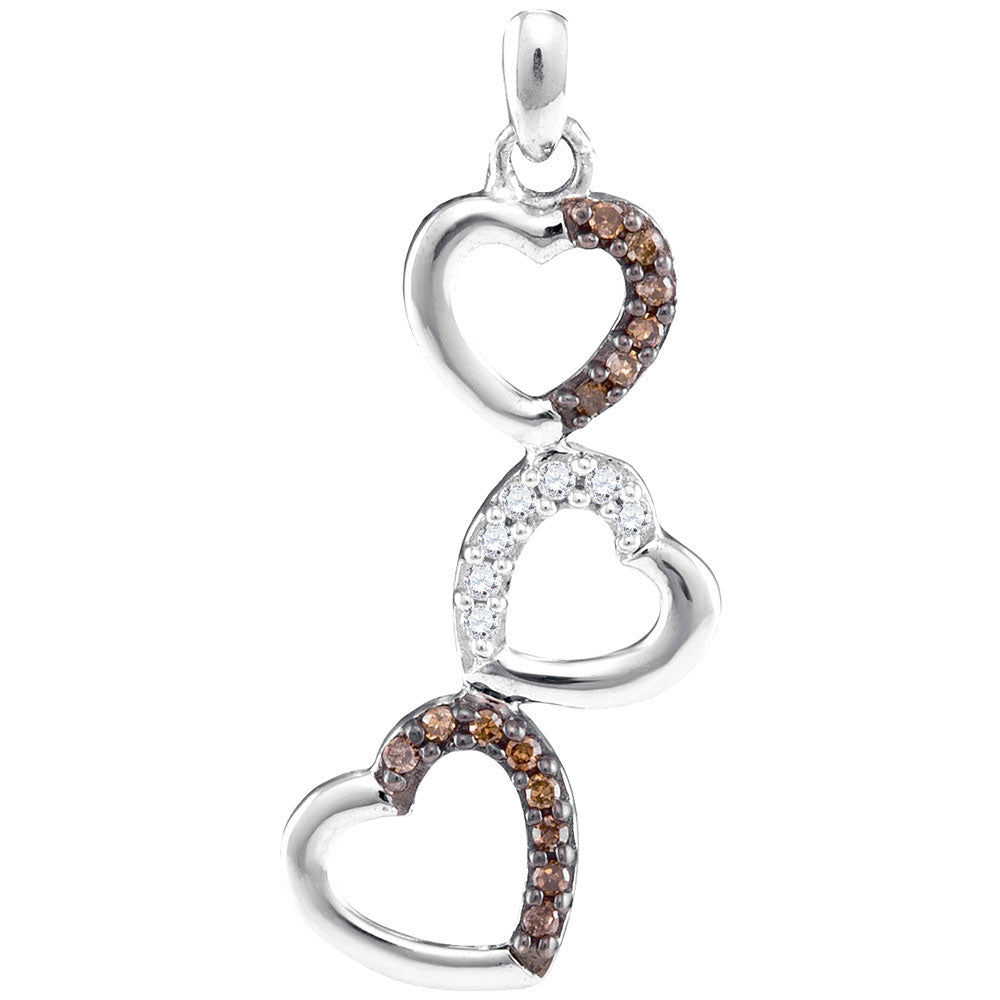 10Kt White Gold 1/6Ctw-Dia Fashion Brown Pendant (1.26 grams)
