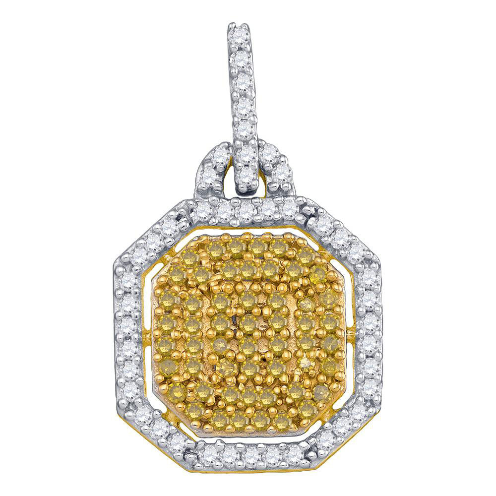 10Kt Yellow Gold 1/2Ctw-Dia Yellow Micro-Pave Pendant (1.61 grams)