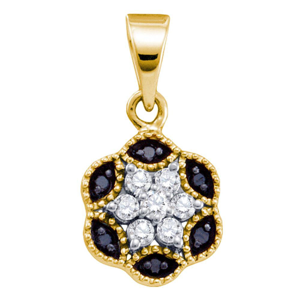 10Kt Yellow Gold 1/5Ct-Dia Black Diamond Pendant (0.77 grams)