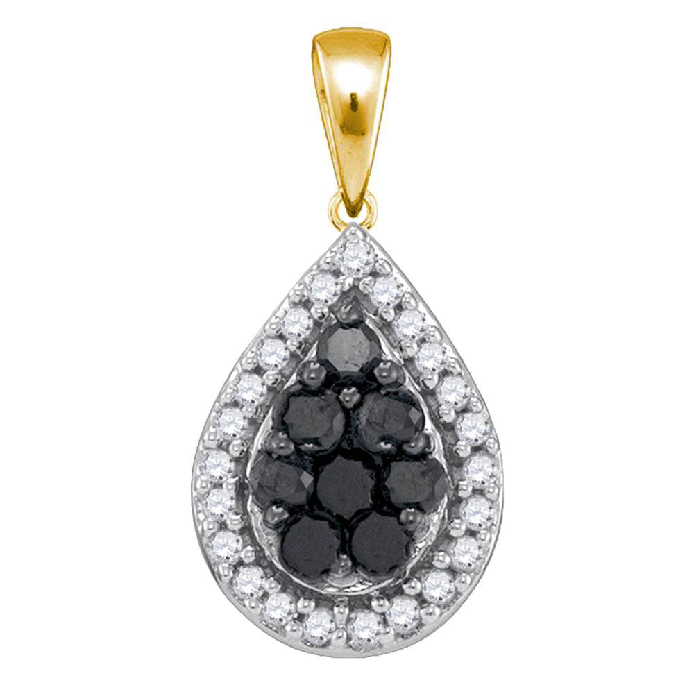 10Kt Yellow Gold 3/8Ctw-Dia Black Diamond Pendant (1.25 grams)