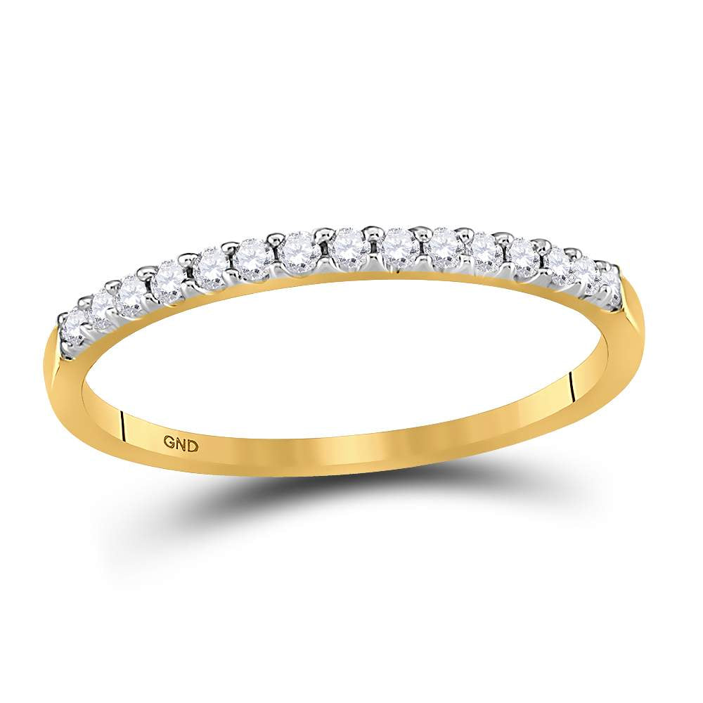 14Kt Yellow Gold 1/6Ct Diamond Fashion Ladies Band Size 5 (1.32 grams)