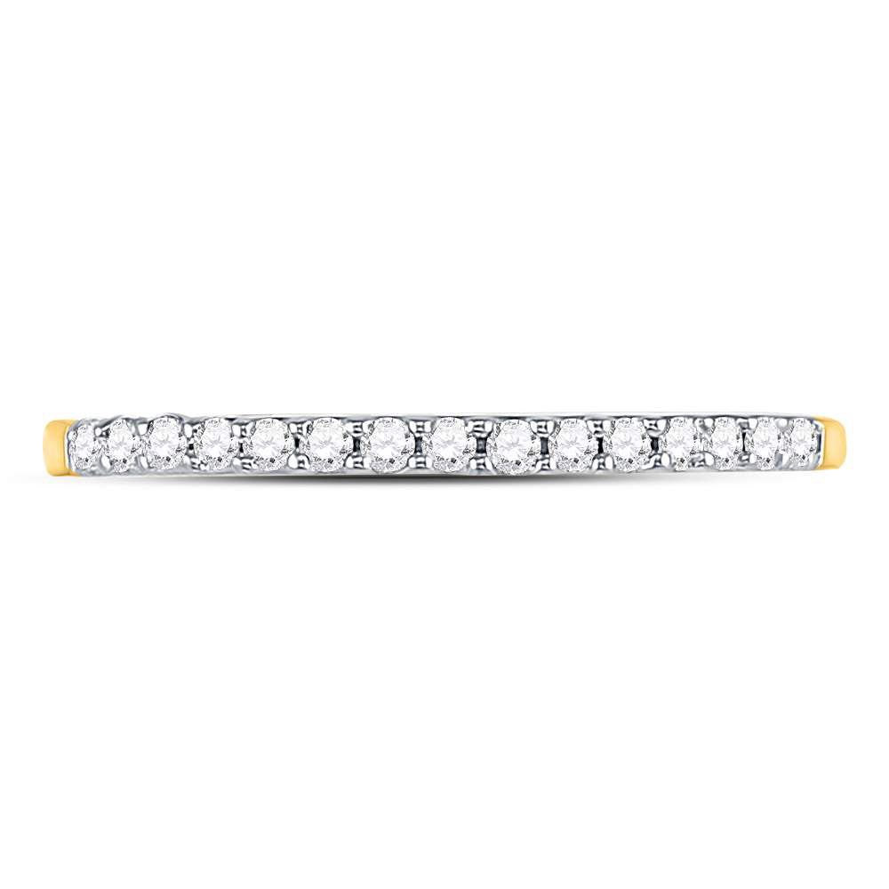 14Kt Yellow Gold 1/6Ct Diamond Fashion Ladies Band Size 8 (1.31 grams)