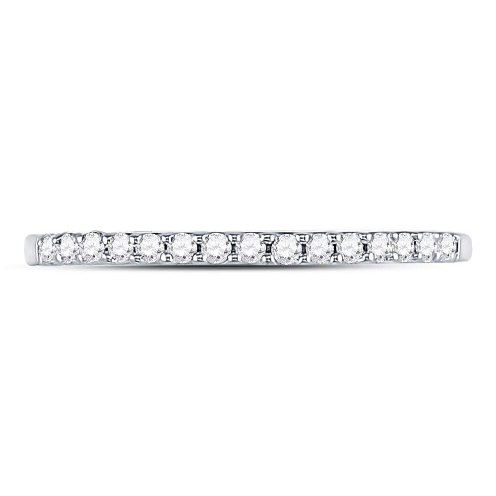 14Kt White Gold 1/6Ct Diamond Fashion Ladies Band Size 6 (1.25 grams)