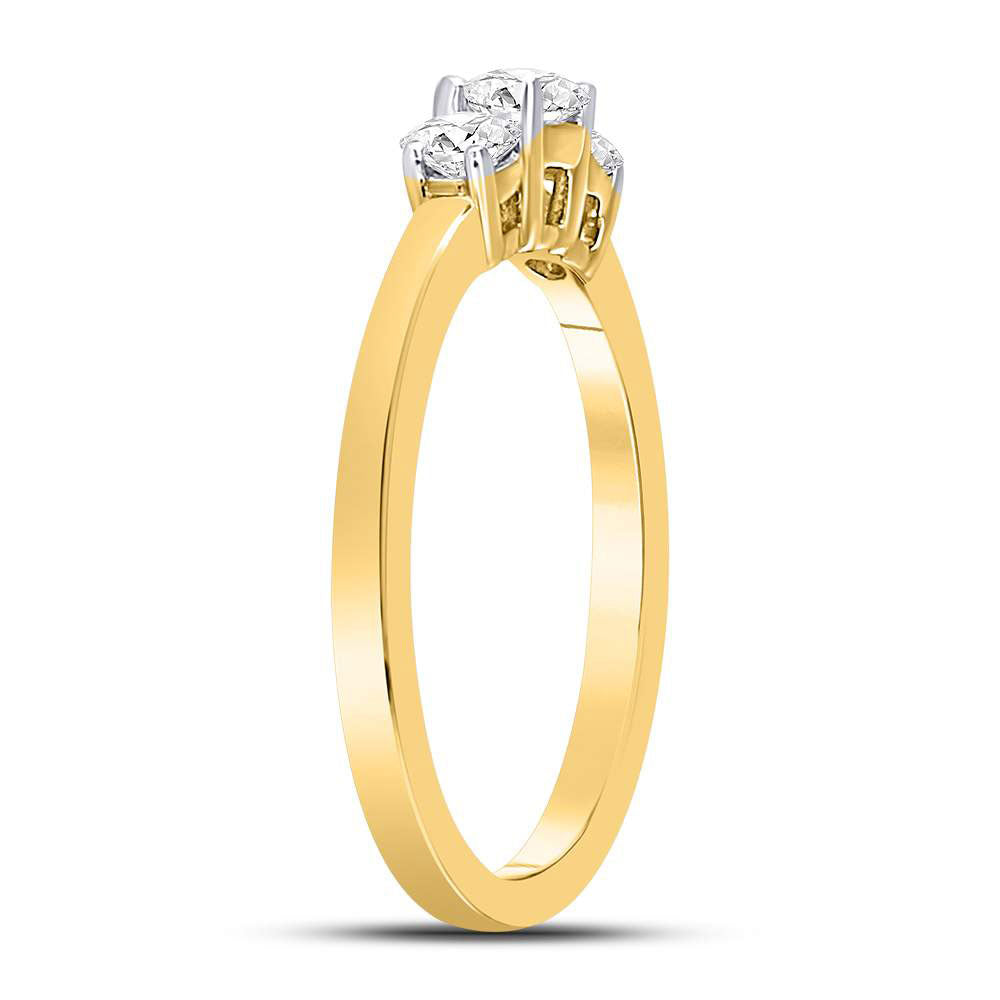 14Kt Yellow Gold 1/2Ct-Dia (Sup)Rd-3Stone Diamond Ring (2.55 grams)