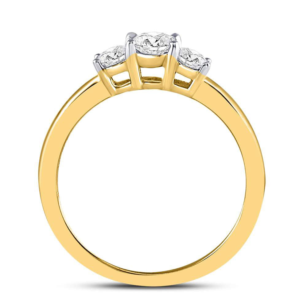 14Kt Yellow Gold 1/2Ct-Dia (Sup)Rd-3Stone Diamond Ring (2.55 grams)