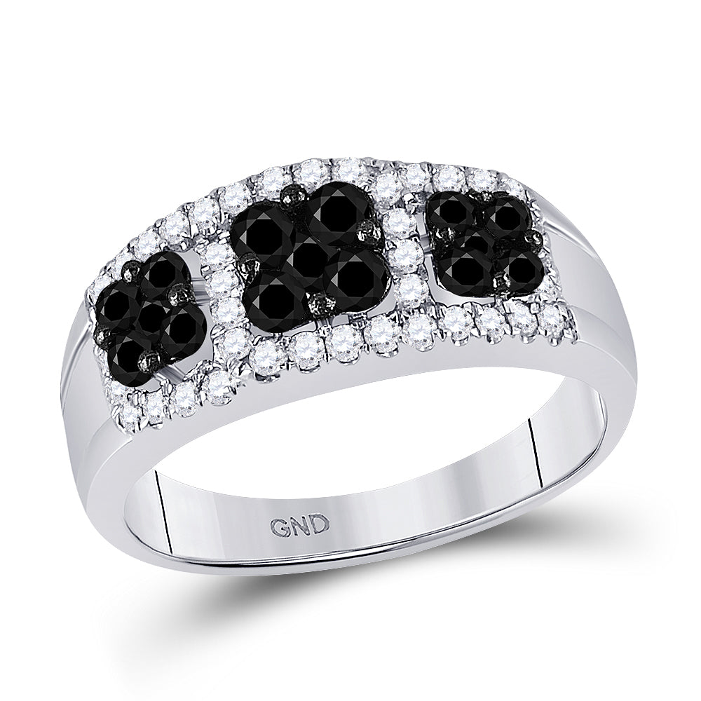 14Kt White Gold 1 Ct Diamond Black Diamond Band (5.29 grams)