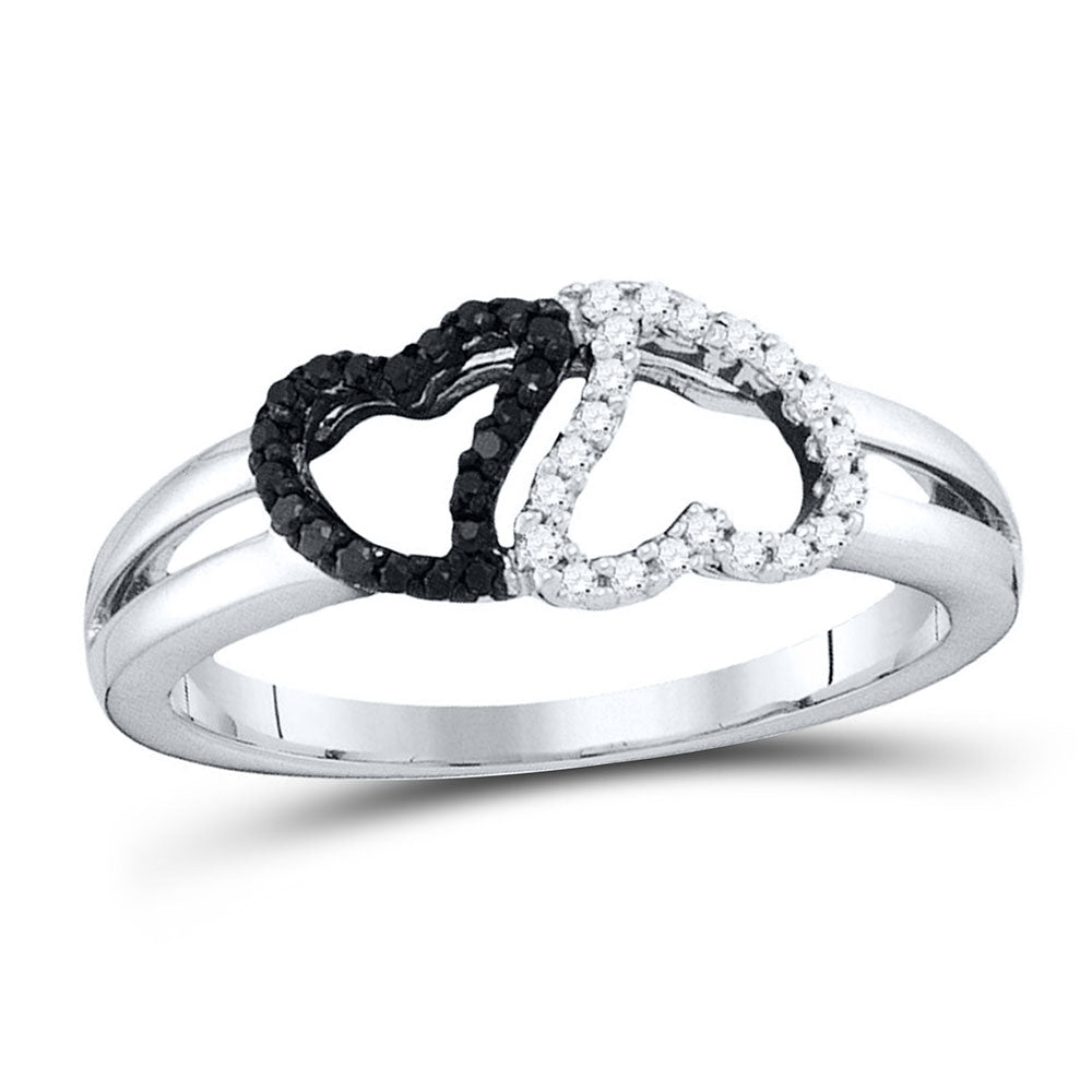 10Kt White Gold 1/6Ctw-Dia Black Diamond Ring (2.06 grams)