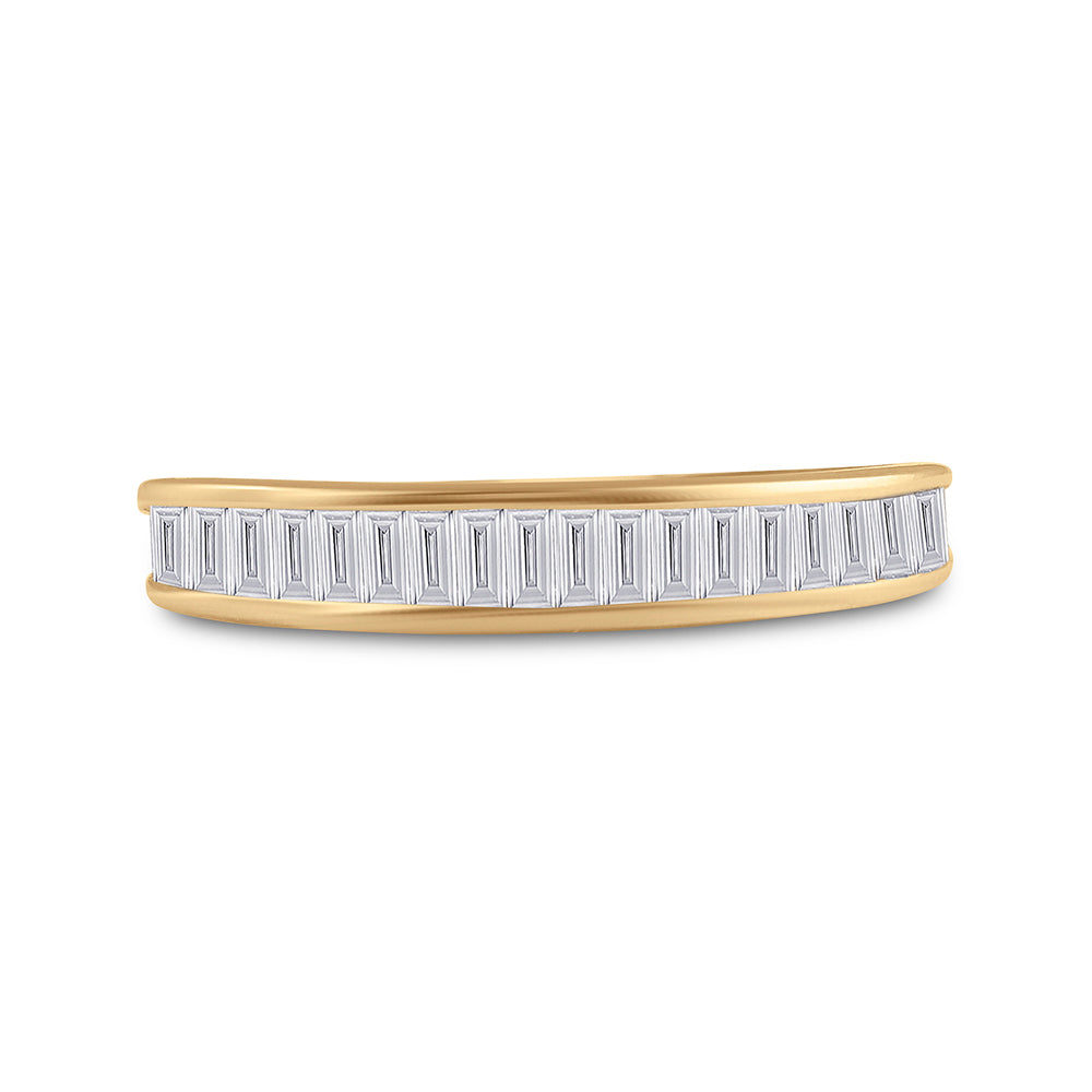 Gold Band Wedding Band 1/2 Cttw Baguette Natural Diamond Womens (1.97 grams)