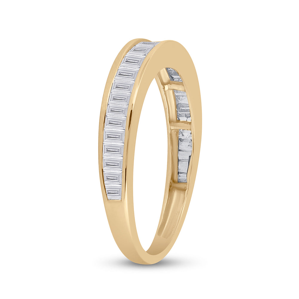 Gold Band Wedding Band 1/2 Cttw Baguette Natural Diamond Womens (1.97 grams)