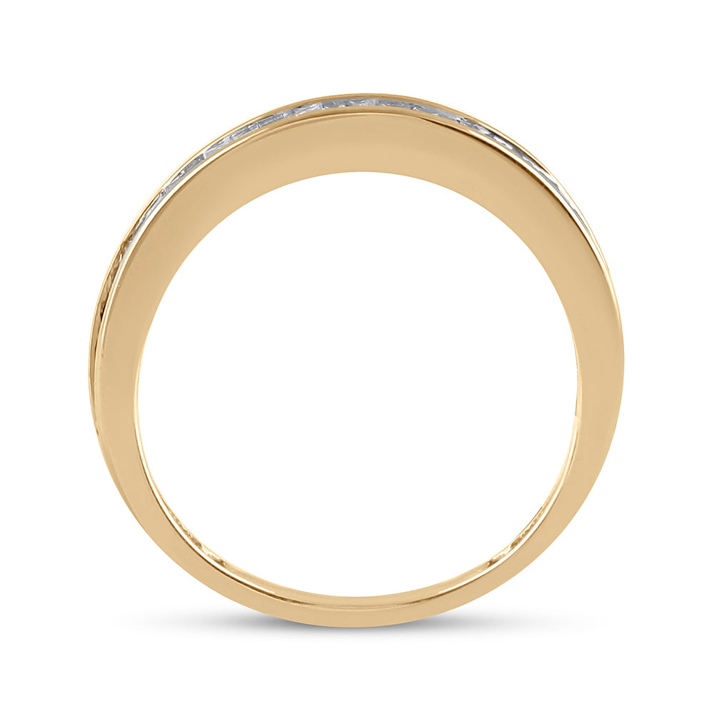 Gold Band Wedding Band 1/2 Cttw Baguette Natural Diamond Womens (1.97 grams)