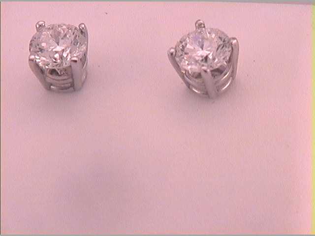 14Kt White Gold 1 Ct Si3 Basket Mounting Stud Solitaire Earring