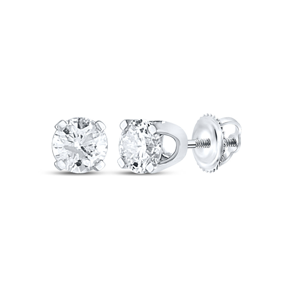 14Kt White Gold 1/5 Ct Dia Sup Round Studs Solitaire Earring (0.3 grams)